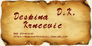 Despina Krnčević vizit kartica